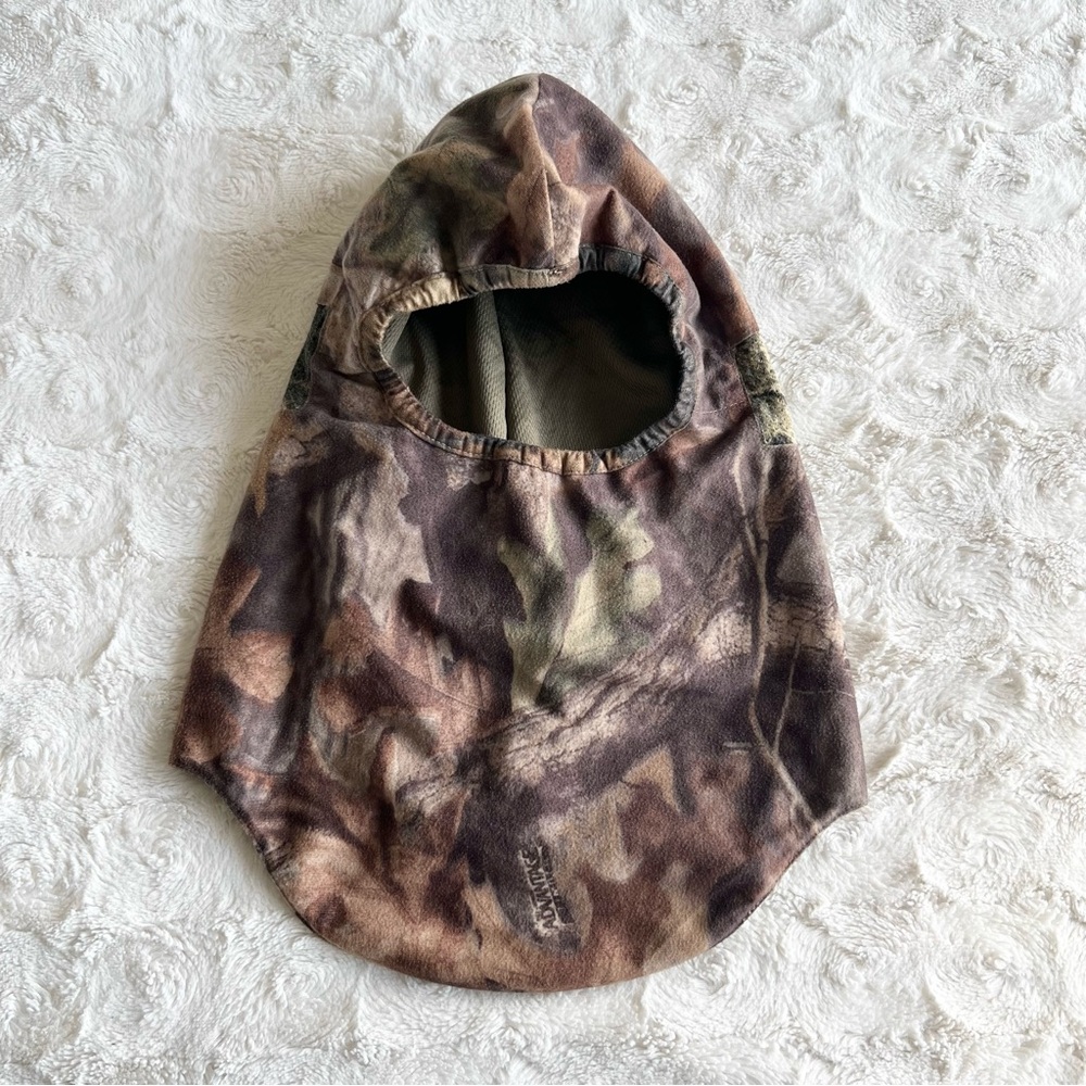 Vintage Cabelas Balaclava Ski Mask Adult OS Brown Camo Outdoor Timber Hunting
